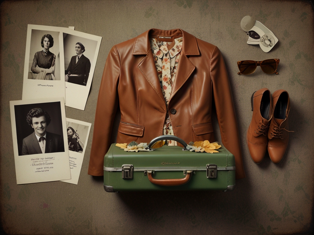 Collage of vintage clothing from vintagelife.tech for vintage fashion shopping, featuring 1960s, 1970s, 1980s, and 1990s vintage fashion styles.