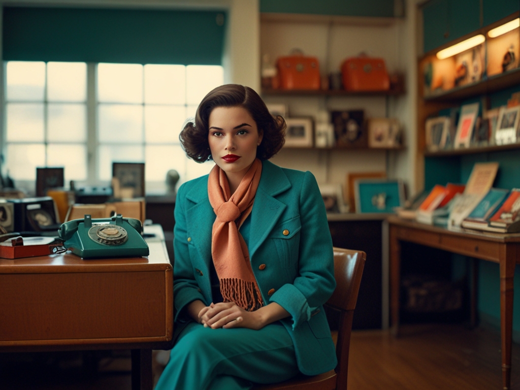 Person browsing vintage fashion shopping on vintagelife.tech with vintage clothing like a 1960s scarf, highlighting sustainable vintage fashion in 2025.
